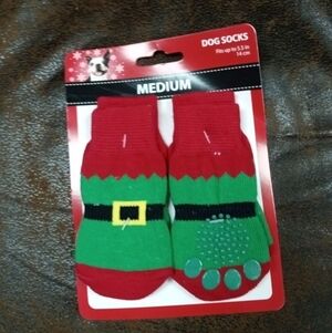 New Christmas Elf Dog Socks Size Medium M